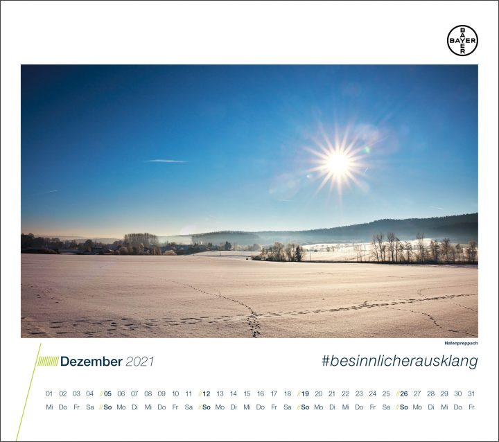 Winterlandschaft mit Sonne im Dezember
